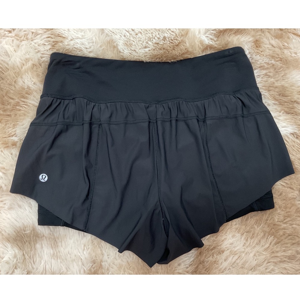 Lululemon Speed Up 2-in-1 Running Shorts Black Size 6 W7ACKS